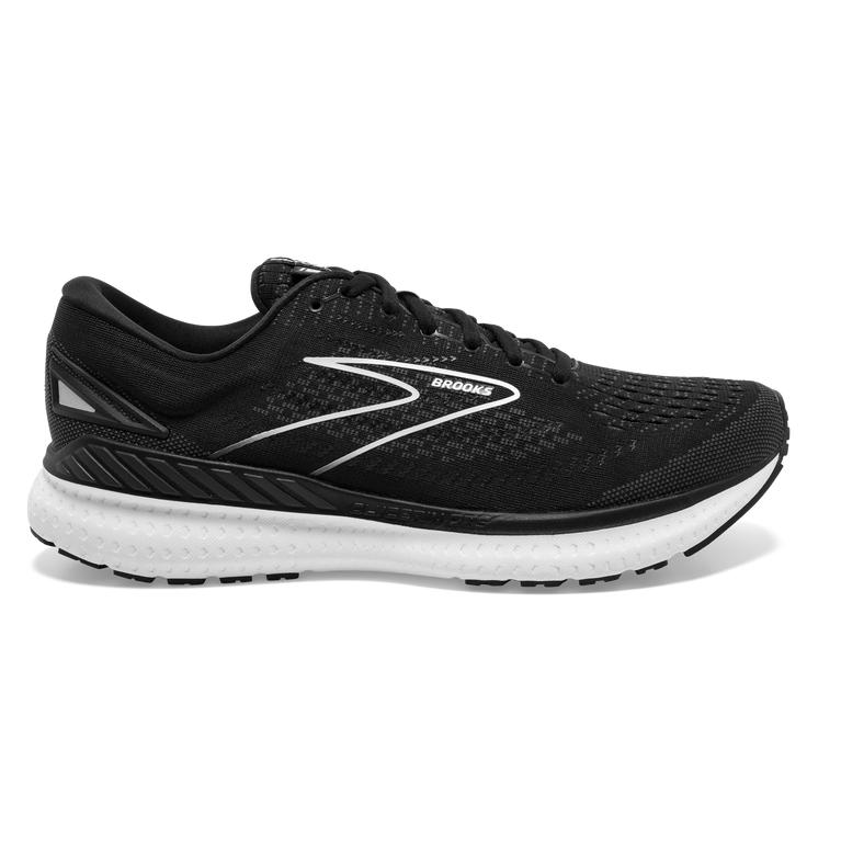 Brooks GLYCERIN GTS 19 Max Cushion Road Running Shoes Womens Sale - Black/White (VKX695173)